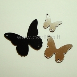 Plexiglass finding "Butterfly 4", black/silver, 3x2,4 cm