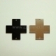 Plexiglass finding connector "Cross", black/silver, 3x3 cm