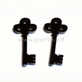 Plexiglass finding pendant "Key", black, 2,6x1,2 cm