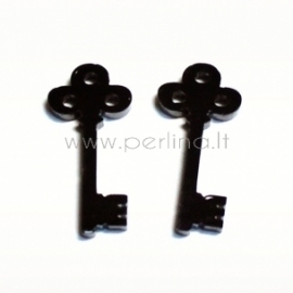 Plexiglass finding pendant "Key", black, 2,6x1,2 cm