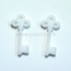 Plexiglass finding pendant "Key", white, 2,6x1,2 cm