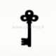 Plexiglass finding pendant "Key", white, 2,6x1,2 cm