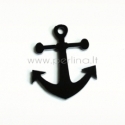 Plexiglass finding pendant "Anchor", black, 3x2,8 cm