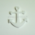 Plexiglass finding pendant "Anchor", white, 3x2,8 cm