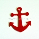 Plexiglass finding pendant "Anchor", red, 3x2,8 cm