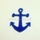 Plexiglass finding pendant "Anchor", blue, 3x2,8 cm