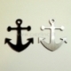Plexiglass finding pendant "Anchor", black/silver, 3x2,8 cm