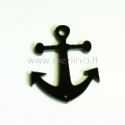 Plexiglass finding connector "Anchor", black, 3x2,8 cm