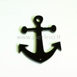Plexiglass finding connector "Anchor", black, 3x2,8 cm