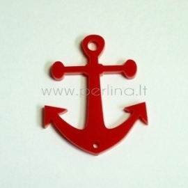 Plexiglass finding connector "Anchor", red, 3x2,8 cm