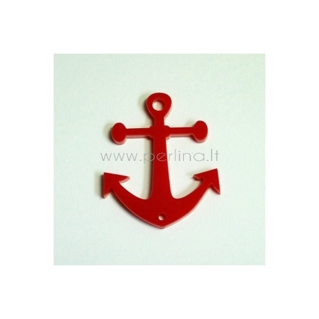 Plexiglass finding connector "Anchor", red, 3x2,8 cm