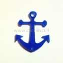Plexiglass finding connector "Anchor", blue, 3x2,8 cm