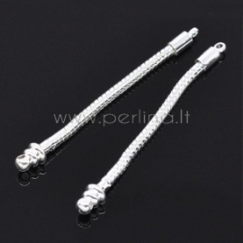 Pandora snake chain dangle earrings, silver plated, 60 mm
