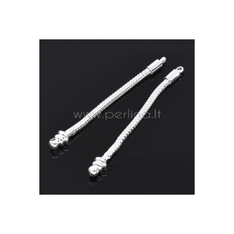 Pandora snake chain dangle earrings, silver plated, 60 mm