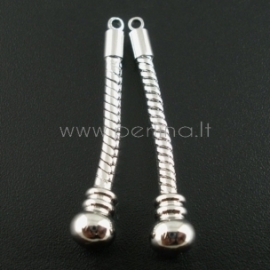 Pandora snake chain dangle earrings, silver tone, 41 mm