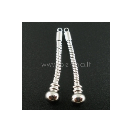 Pandora snake chain dangle earrings, silver tone, 41 mm