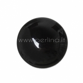 Synthetic black onyx cabochon, 12 mm