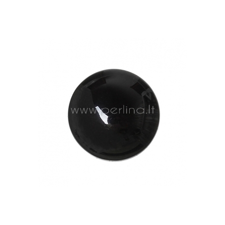 Synthetic black onyx cabochon, 12 mm