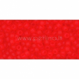 TOHO seed beads, transparent Frosted Lt Siam Ruby (5F), 11/0,10 g