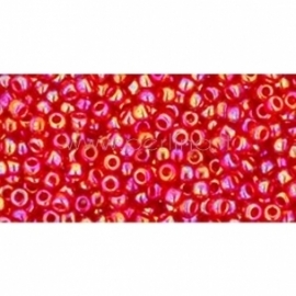 TOHO seed beads, Trans-Rainbow Ruby (165C), 11/0,10 g