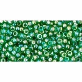 TOHO seed beads, Trans-Rainbow Grass Green (167B), 11/0,10 g