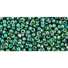 TOHO seed beads, Trans-Rainbow Green Emerald (179), 11/0,10 g