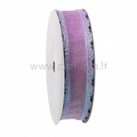 Satin ribbon, purple AB color, 25 mm, 1 m