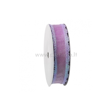 Satin ribbon, purple AB color, 25 mm, 1 m