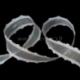 Satin ribbon, white AB color, 25 mm, 1 m