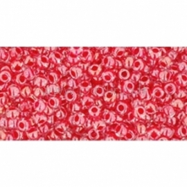 TOHO seed beads, Color-Lined Crystal/Siam Lined (355), 11/0,10 g