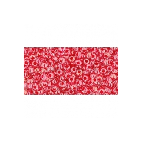 TOHO seed beads, Color-Lined Crystal/Siam Lined (355), 11/0,10 g