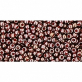 TOHO seed beads, Color-Lined Montana Blue/Oxblood Lined (363), 11/0,10 g