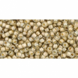 TOHO seed beads, Color-Lined Black Diamond/Orange Creme Lined (369), 11/0,10 g