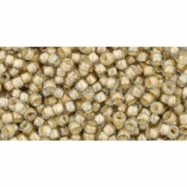 TOHO seed beads, Color-Lined Black Diamond/Orange Creme Lined (369), 11/0,10 g