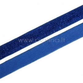 Polyester ribbon, blue glitter, 20 mm, 1 m