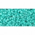 TOHO seed beads, Opaque Frosted Turquoise (55F), 11/0,10 g