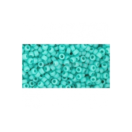 TOHO seed beads, Opaque Frosted Turquoise (55F), 11/0,10 g