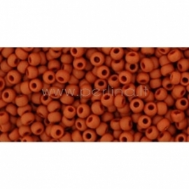 TOHO seed beads, Opaque Frosted Terra Cotta (46LF), 11/0,10 g