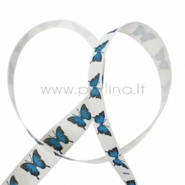 Cotton fabric ribbon "Butterfly", 20 mm, 1 m