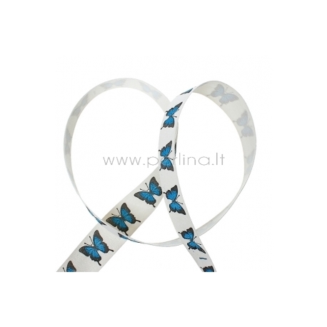 Cotton fabric ribbon "Butterfly", 20 mm, 1 m