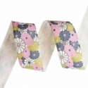 Cotton fabric ribbon "Multicolor flower", 40 mm, 1 m