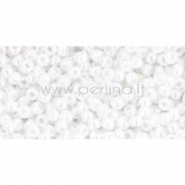 TOHO seed beads, Opaque Lustered White (121), 11/0,10 g