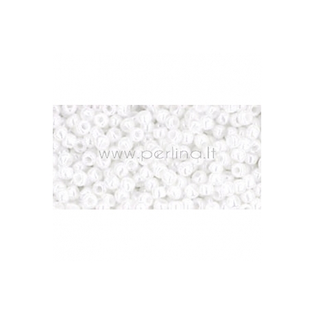 TOHO seed beads, Opaque Lustered White (121), 11/0,10 g