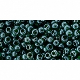 TOHO seed beads, Trans-Lustered Green Emerald (118), 11/0,10 g