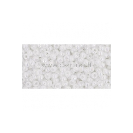 TOHO seed beads, Opaque Rainbow White (401), 11/0,10 g