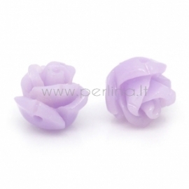 Synthetic coral bead, flower, lavender, 8x8 mm