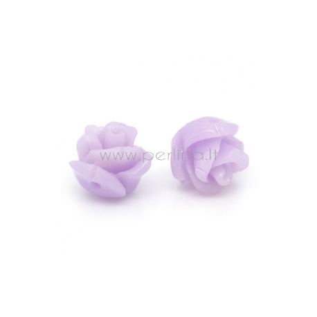 Sintetinis koralo karoliukas, gėlytė, levandų sp., 8x8 mm