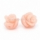 Synthetic coral bead, flower, creamy pink, 8x8 mm