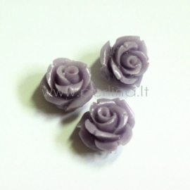 Synthetic coral bead, flower, pale purple, 12x12 mm