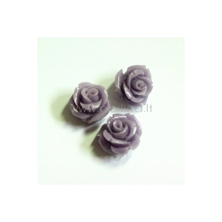 Sintetinis koralo karoliukas, gėlytė, blyški violetinė sp., 12x12 mm
